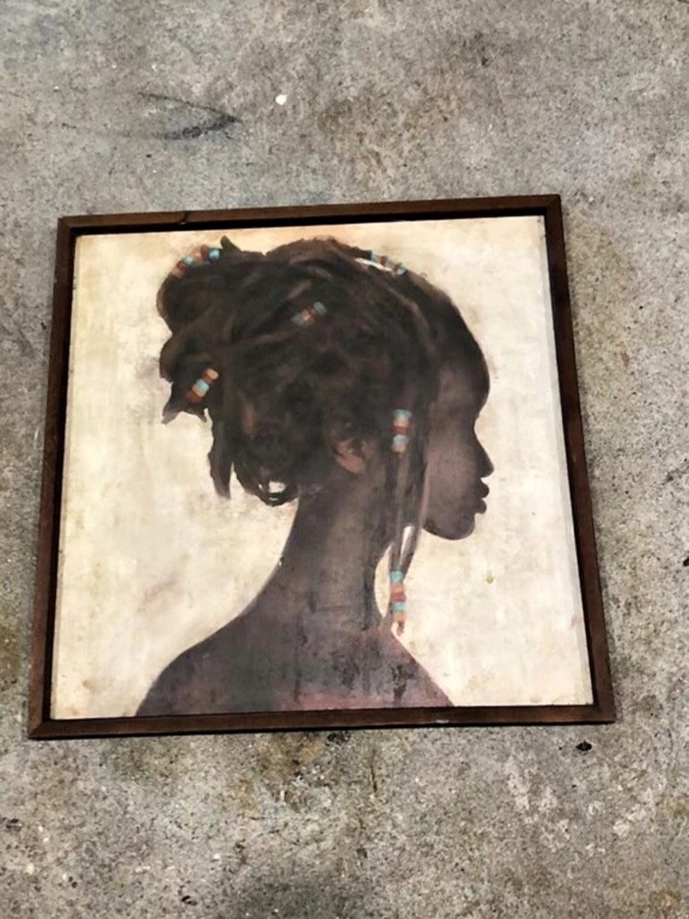 Framed Portrait Print in Brown & Black